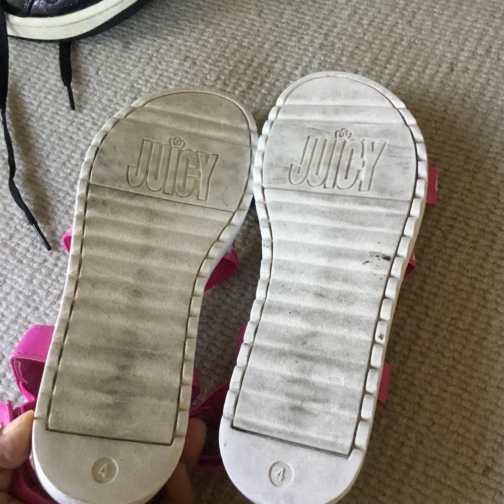 Juicy Couture Hot Pink Logo Strap Kids Sandals